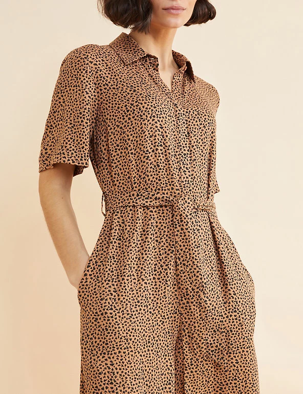 Albaray Dresses Animal Print Short Sleeve Wide Leg Jumpsuit - Image 4