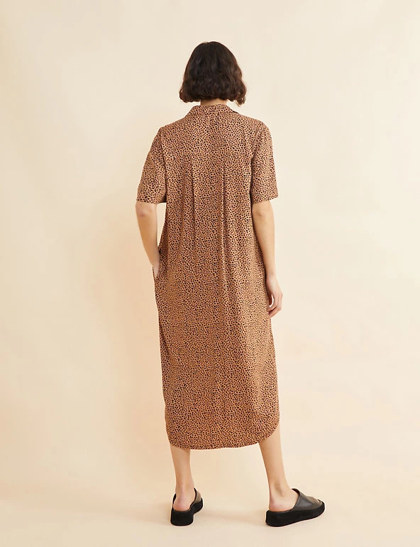 Albaray Dresses Animal Print Midi Shirt Dress - Image 3