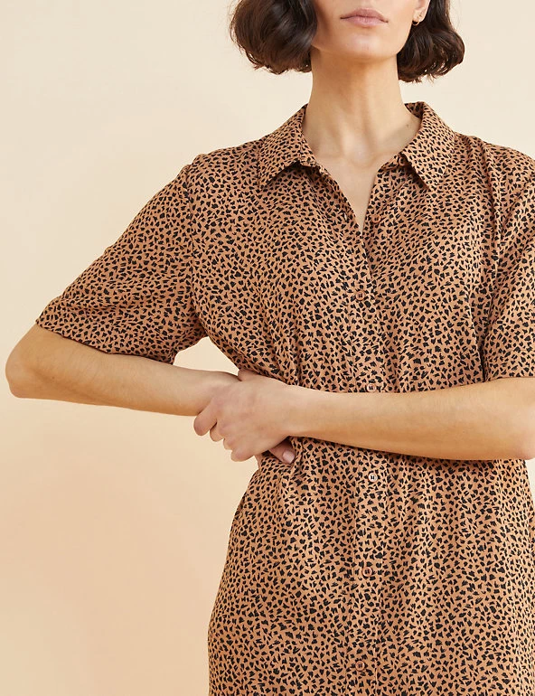 Albaray Dresses Animal Print Midi Shirt Dress - Image 4