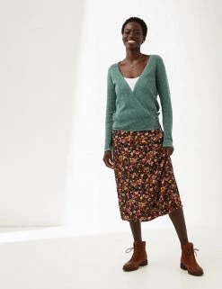 FatFace Jumpers Cotton Long Sleeve Wrap Top