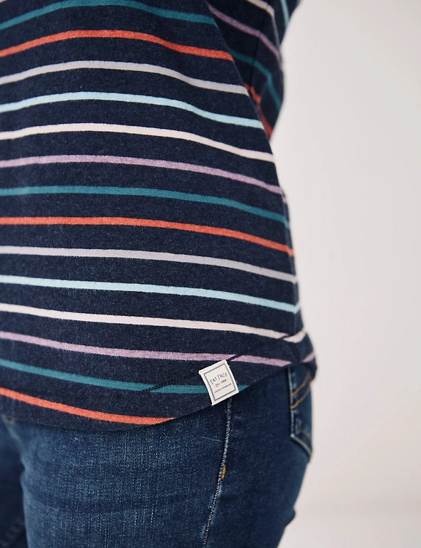 FatFace Women Cotton Rich Striped Long Sleeve Top - Image 3