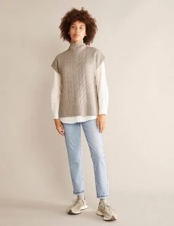 Albaray Jumpers Cable Knit Funnel Neck Jumper With Wool