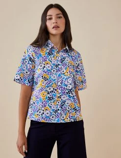 Finery London Women Pure Cotton Floral Short Sleeve Shirt