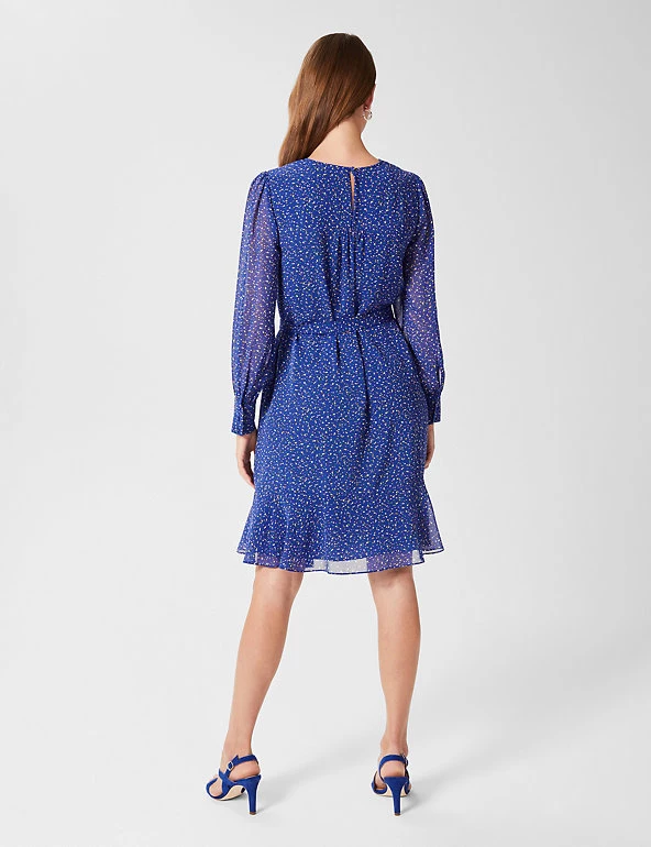 HOBBS Dresses Polka Dot Knee Length Waisted Dress - Image 4