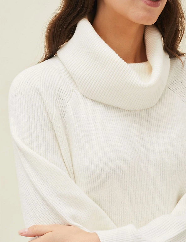 Phase Eight Dresses Ribbed Cowl Neck Knee Length Jumper Dress - Image 5