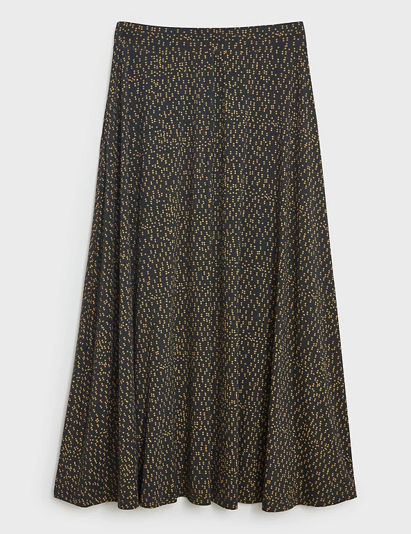 White Stuff Skirts Jersey Spot Print Maxi Slip Skirt - Image 5