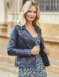 SOSANDAR Coats & Jackets Leather Biker Jacket