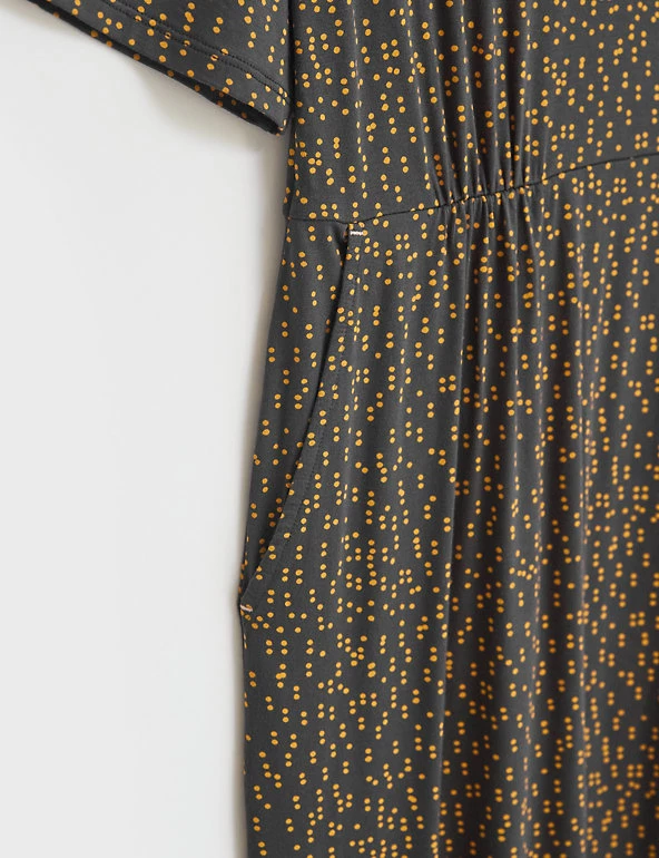 White Stuff Dresses Jersey Spot Print Knee Length Shift Dress - Image 6