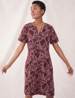 White Stuff Dresses Pure Cotton Jersey Printed Shift Dress