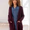 Celtic & Co. Cardigans Pure Wool Hooded Longline Coatigan