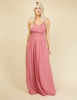 Little Mistress Dresses Lace Insert Maxi Waisted Dress