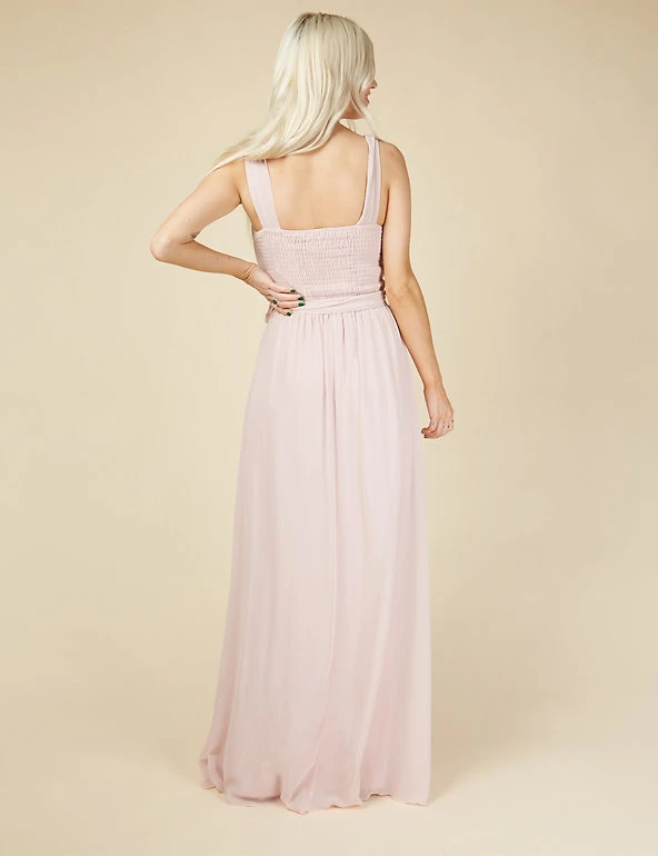 Little Mistress Dresses V-Neck Sleeveless Maxi Waisted Dress - Image 5