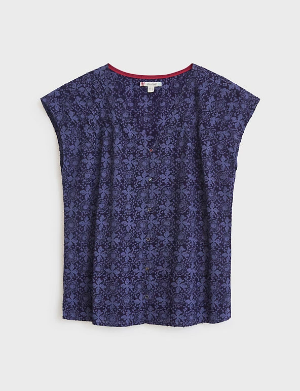 White Stuff Vests Organic Cotton Printed Vest Top - Image 6