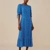 Finery London Dresses Animal Print Midi Tiered Tea Dress