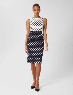 HOBBS Dresses Cotton Rich Polka Dot Shift Dress