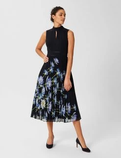 HOBBS Dresses Floral Sleeveless Midi Waisted Dress