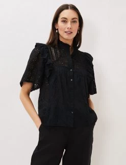 Phase Eight Shirts & Blouses Pure Cotton Broderie Lace Blouse