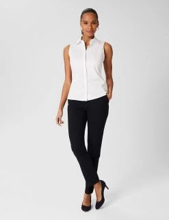 HOBBS Shirts & Blouses Cotton Rich Collared Sleeveless Blouse