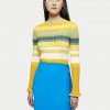 Jigsaw Jumpers Pure Cotton Striped Slash Neck Jumper