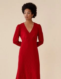 Finery London Dresses Lace V-Neck Midi Tea Dress