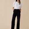 Finery London Cotton Rich Straight Leg Trousers