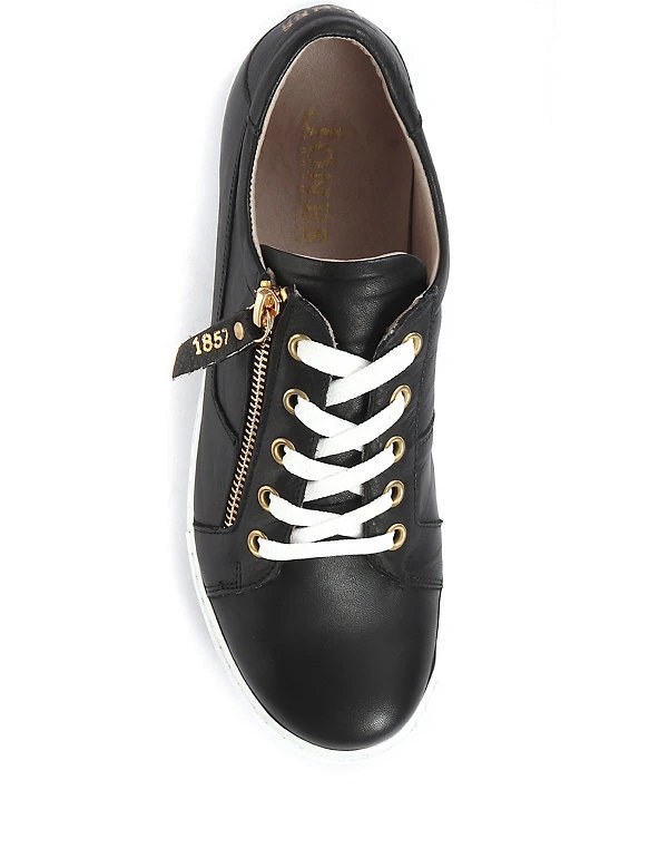 Jones Bootmaker Leather Lace Detail Trainers - Image 9