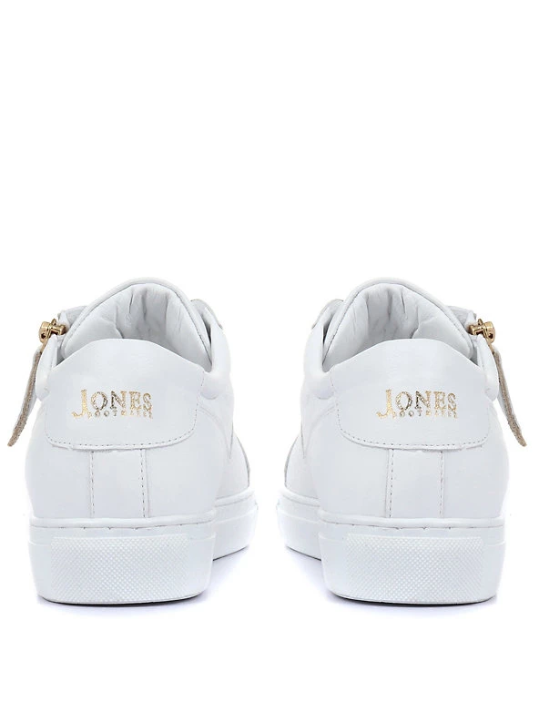Jones Bootmaker Leather Lace Detail Trainers - Image 4