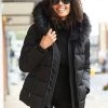 SOSANDAR Coats & Jackets Padded Hooded Faux Fur Trim Puffer Jacket