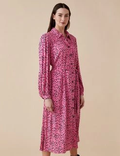 Finery London Dresses Printed Button Through Midi Shirt Dress
