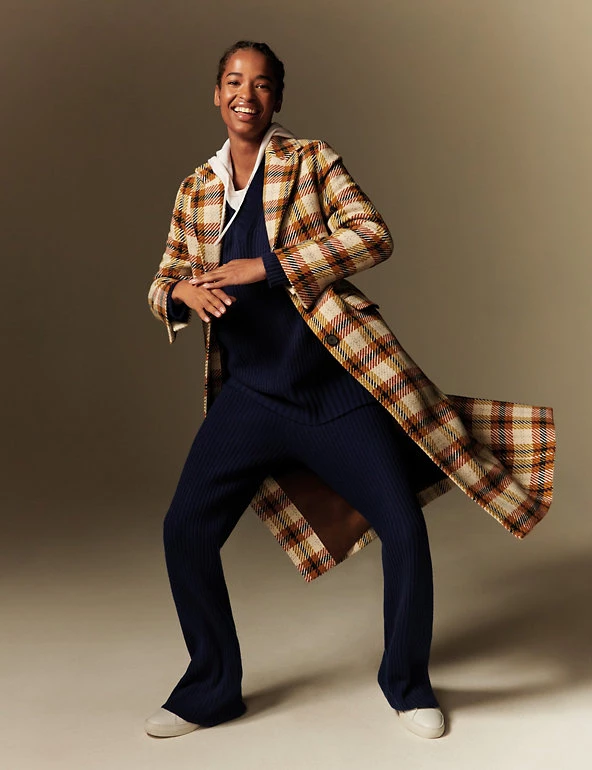 JAEGER Coats & Jackets Checked Tailored Coat With Wool - Image 4