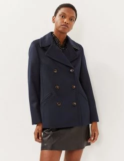 JAEGER Coats & Jackets Pure Wool Double Breasted Short Pea Coat