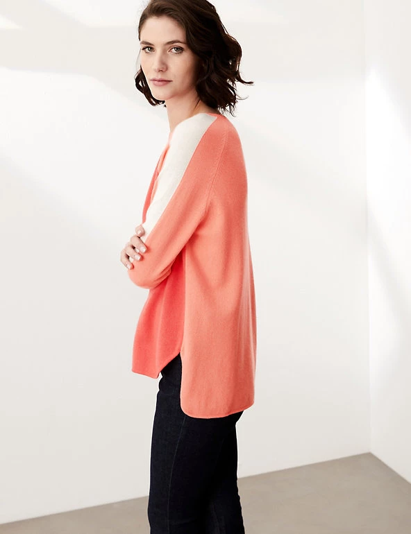 JAEGER Jumpers Wool Colour Block Jumper With Cashmere - Image 4