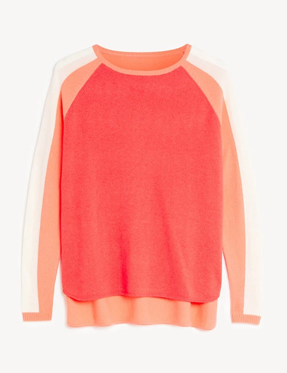 JAEGER Jumpers Wool Colour Block Jumper With Cashmere - Image 2