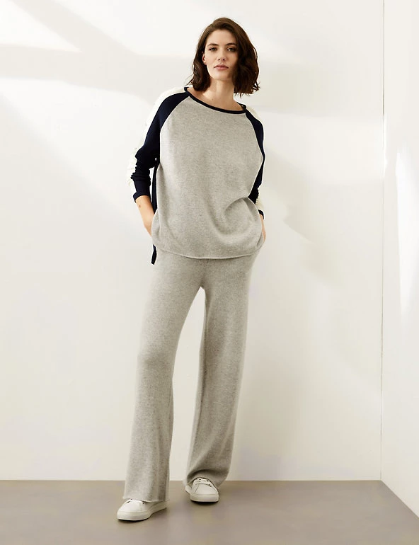 JAEGER Jumpers Wool Colour Block Jumper With Cashmere - Image 9