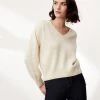 JAEGER Jumpers Cashmere Ribbed V-Neck Jumper With Wool