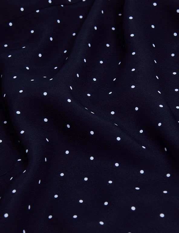 JAEGER Dresses Spot Print Short Sleeve Midi Skater Dress - Image 12