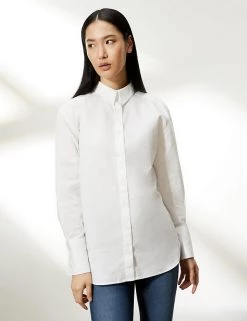 JAEGER Shirts & Blouses Pure Cotton Oversized Long Sleeve Shirt