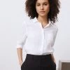 JAEGER Shirts & Blouses Pure Linen Collared 3/4 Sleeve Shirt