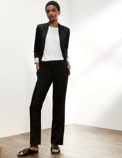 JAEGER Pure Linen Straight Leg Trousers