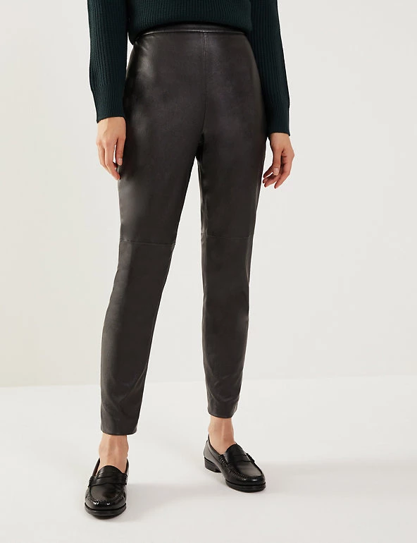 JAEGER Leather Skinny Trousers - Image 4