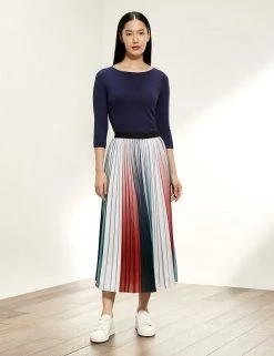 JAEGER Skirts Colour Block Pleated Midi Skirt