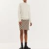 JAEGER Skirts Textured Knee Length A-Line Skirt With Wool