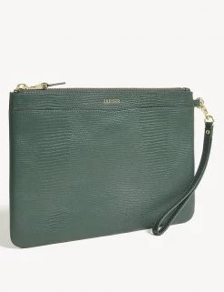 JAEGER Handbags Leather Lizard Effect Clutch Bag