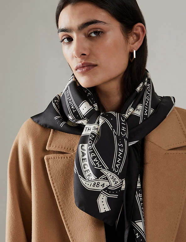 JAEGER Scarves Pure Silk Printed Scarf - Image 2